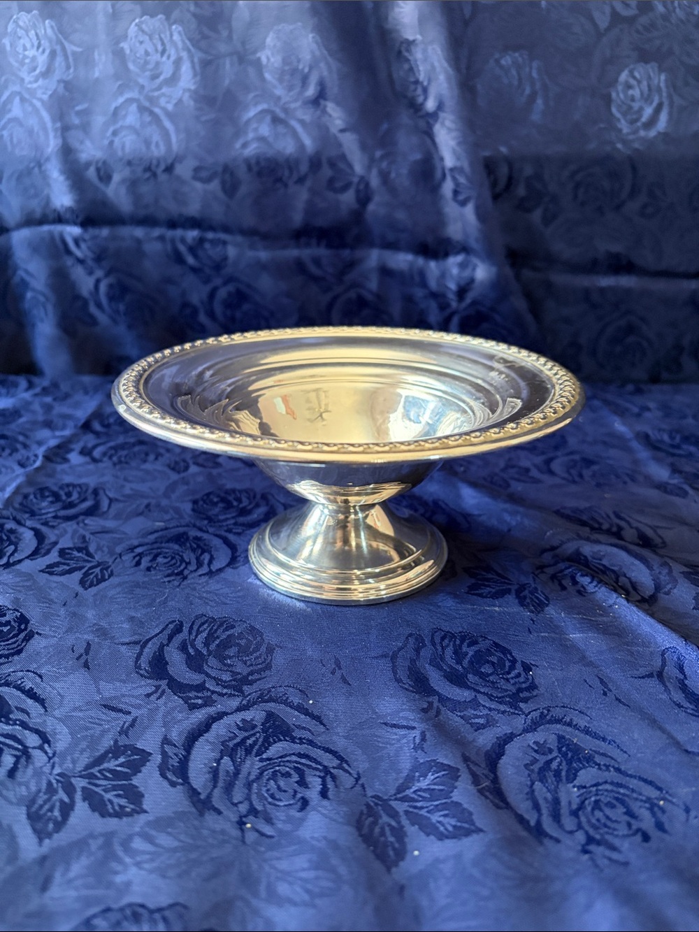 Vintage Rogers Sterling Silver Compote W/Blackberry Trim/weighted